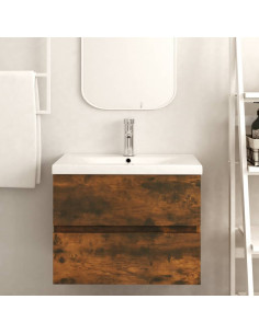 Mobile Lavabo Rovere Fumo 60x38,5x45 cm in Legno Multistrato