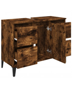 Mobile Lavabo Rovere Fumo 80x33x60 cm in Legno Multistrato