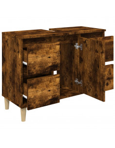 Mobile Lavabo Rovere Fumo 80x33x60 cm in Legno Multistrato