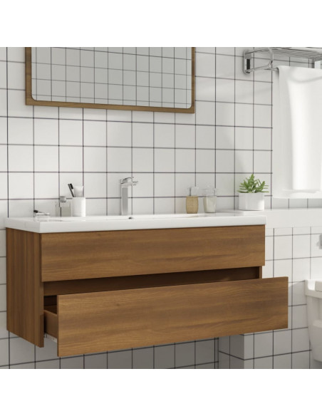 Mobile Lavabo Rovere Marrone 100x38,5x45 cm Legno Multistrato