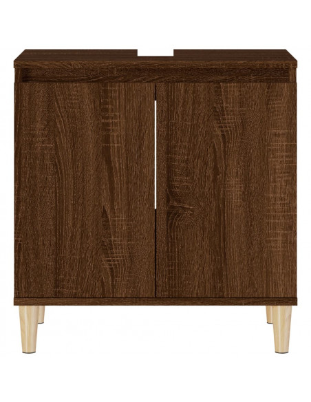 Mobile Lavabo Rovere Marrone 58x33x60 cm in Legno Multistrato