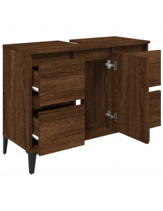 Mobile Lavabo Rovere Marrone 80x33x60 cm in Legno Multistrato
