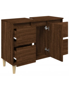 Mobile Lavabo Rovere Marrone 80x33x60 cm in Legno Multistrato