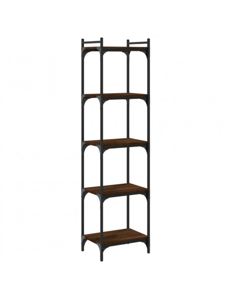Libreria 5 Ripiani Rovere Marrone 40x30x154cm Legno Multistrato