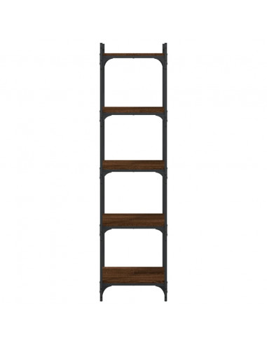 Libreria 5 Ripiani Rovere Marrone 40x30x154cm Legno Multistrato