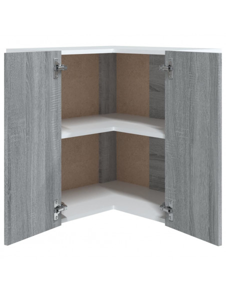 Mobile Pensile Angolo Grigio Sonoma 57x57x60 Legno Multistrato