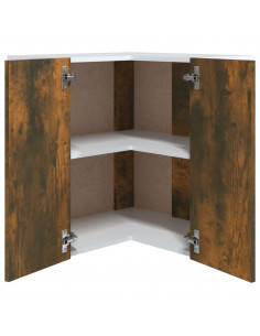 Mobile Pensile Angolo Rovere Fumo 57x57x60 cm Legno Multistrato