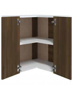 Mobile Pensile Angolo Rovere Marrone 57x57x60 Legno Multistrato