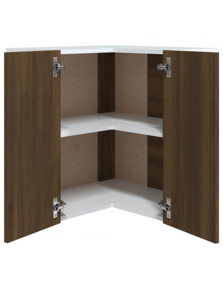 Mobile Pensile Angolo Rovere Marrone 57x57x60 Legno Multistrato