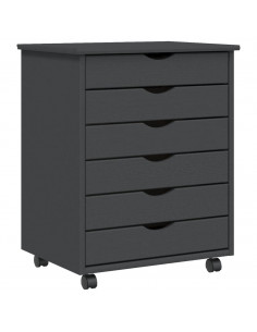 Armadietto Rotante con Cassetti MOSS Grigio Legno Massello Pino 2