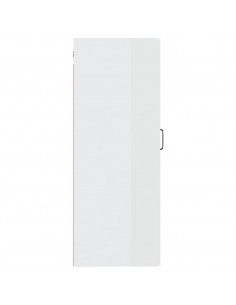 Mobile Pensile Bianco Lucido 35x34x90 cm in Legno Multistrato