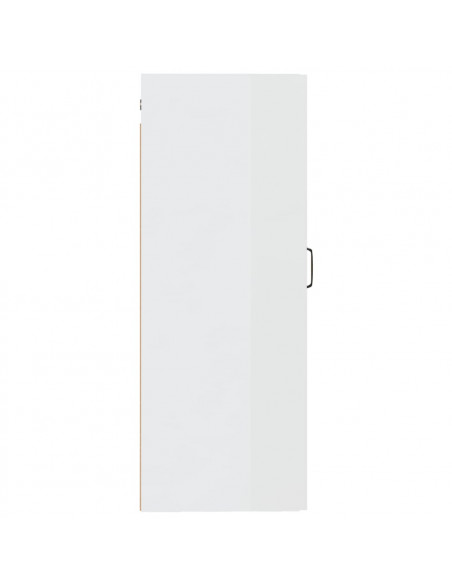 Mobile Pensile Bianco Lucido 35x34x90 cm in Legno Multistrato
