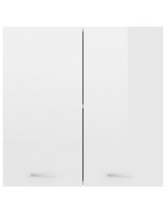 Mobile Pensile Bianco Lucido 60x31x60 cm Legno Multistrato