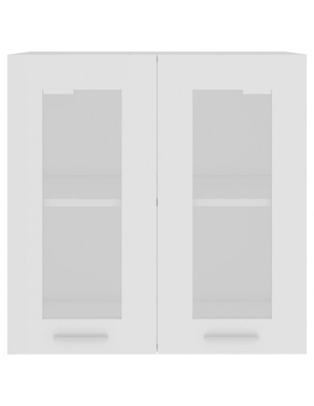 Mobile Pensile con Vetro Bianco 60x31x60 cm Legno Multistrato