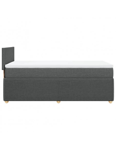 Giroletto a Molle con Materasso Grigio Scuro 100x200 cm Tessuto