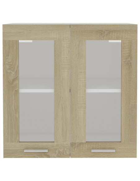 Mobile Pensile con Vetro Rovere Sonoma 60x31x60 cm Multistrato