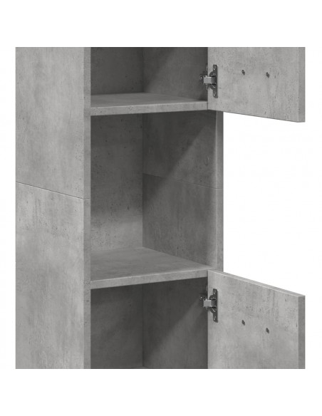 Mobile Pensile da Bagno Grigio Cemento 30x30x130cm Truciolato