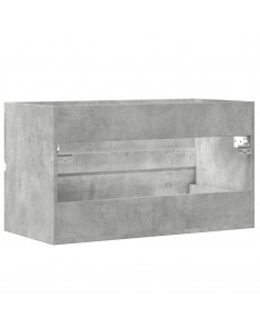 Mobile Pensile da Bagno Grigio Cemento 80x38,5x45 cm Truciolato
