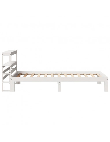 Giroletto con Testiera Bianco 90x200 cm Legno Massello di Pino