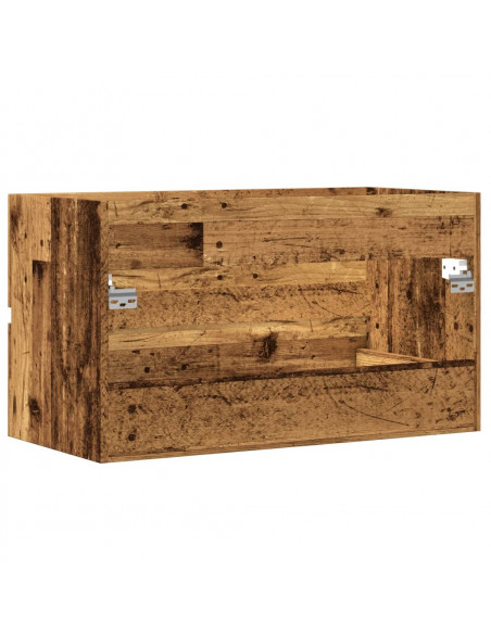 Mobile Pensile da Bagno Legno Antico 80x38,5x45cm in Truciolato