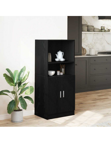 Mobile da Cucina Nero 57x41,5x131,5 cm in Truciolato