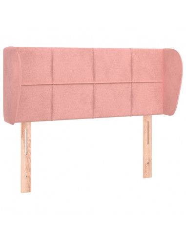 Testiera ad Orecchio Rosa 103x23x78/88 cm in Velluto