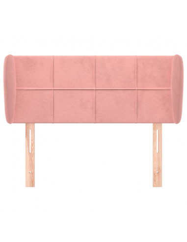 Testiera ad Orecchio Rosa 103x23x78/88 cm in Velluto