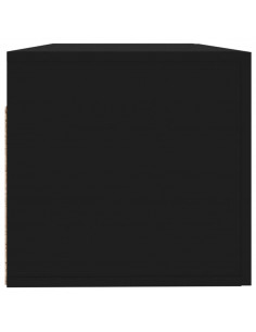 Mobile Pensile Nero 100x36,5x35 cm Legno Multistrato