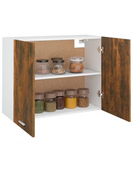 Mobile Pensile Rovere Fumo 80x31x60 cm in Legno Multistrato