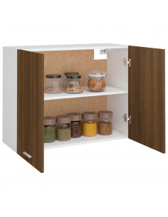 Mobile Pensile Rovere Marrone 80x31x60 cm in Legno Multistrato