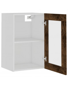 Mobile Pensile Vetro Rovere Fumo 40x31x60 cm Legno Multistrato