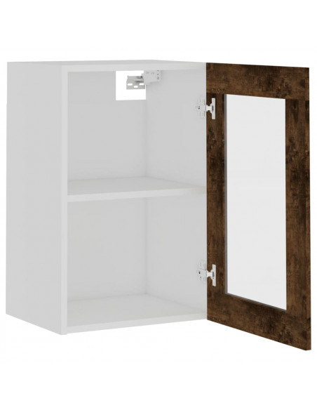 Mobile Pensile Vetro Rovere Fumo 40x31x60 cm Legno Multistrato