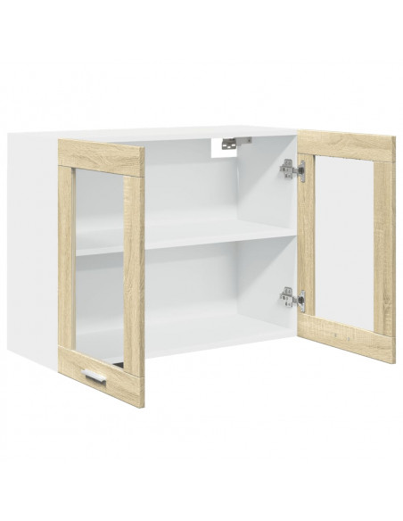Mobile Pensile Vetro Rovere Sonoma 80x31x60cm Legno Multistrato