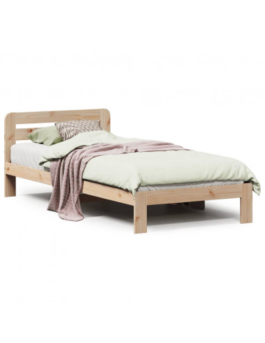 Letto senza Materasso 90x190 cm in Legno Massello di Pino