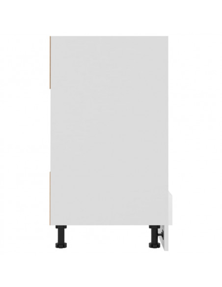 Mobile per Forno Bianco Lucido 60x46x81,5 cm Legno Multistrato