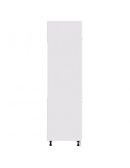 Mobile per Frigo Bianco Lucido 60x57x207 cm Legno Multistrato