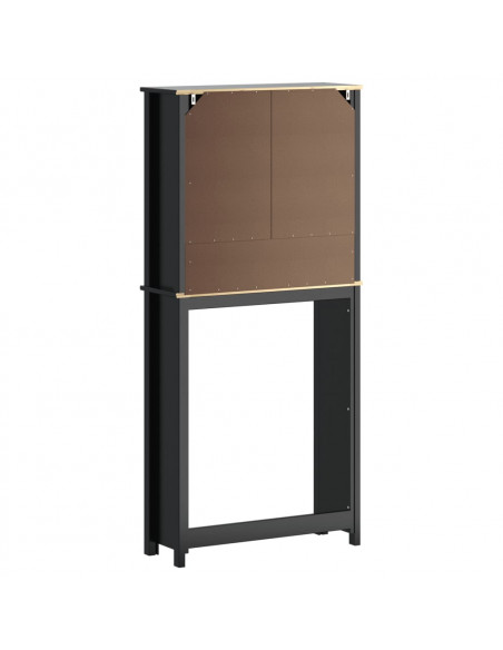 Mobile per Lavatrice BERG Nero 76x27x164,5cm Legno Massello