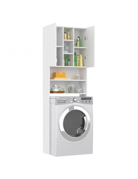 Mobile per Lavatrice Bianco 64x25,5x190 cm