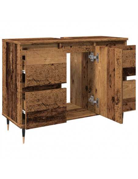Mobile da Bagno Legno Antico 80x33x60 cm in Legno Multistrato