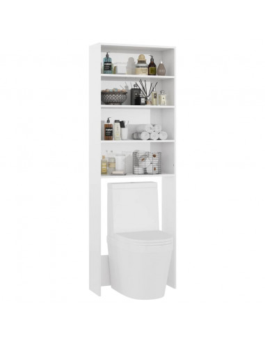 Mobile per Lavatrice Bianco Lucido 64x24x190 cm