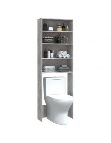 Mobile per Lavatrice Grigio Cemento 64x24x190 cm