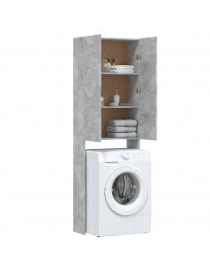 Mobile per Lavatrice Grigio Cemento 64x25,5x190 cm