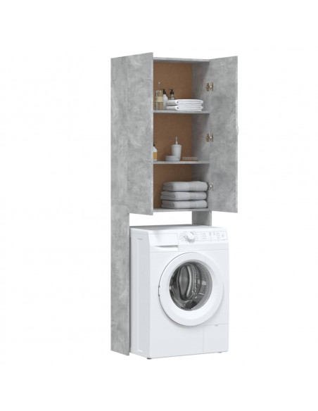 Mobile per Lavatrice Grigio Cemento 64x25,5x190 cm