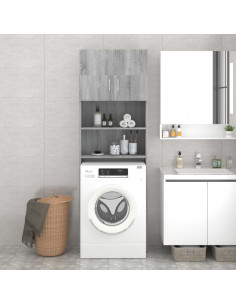 Mobile per Lavatrice Grigio Sonoma 64x25,5x190 cm