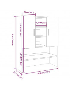 Mobile per Lavatrice Grigio Sonoma in Legno Multistrato