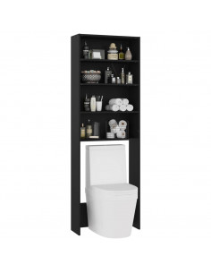 Mobile per Lavatrice Nero 64x24x190 cm