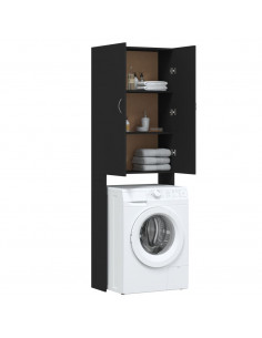 Mobile per Lavatrice Nero 64x25,5x190 cm