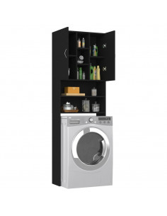 Mobile per Lavatrice Nero 64x25,5x190 cm