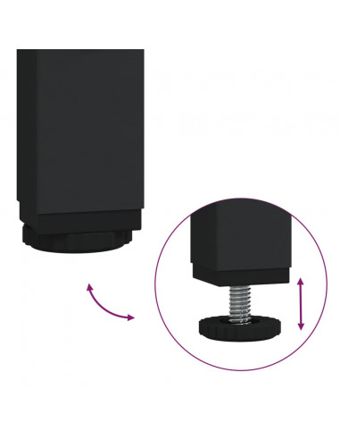 Mobile per Lavatrice Nero 68x48,5x194 cm