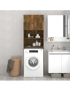 Mobile per Lavatrice Rovere Fumo 64x25,5x190 cm